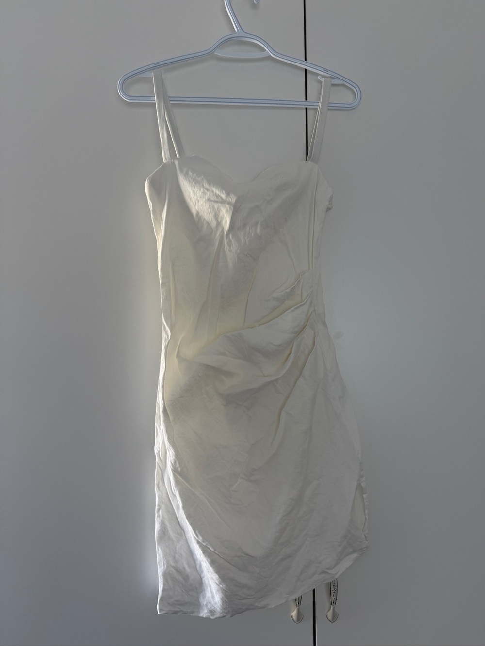 Nandege Draped Mini Dress In Stretch Linen
